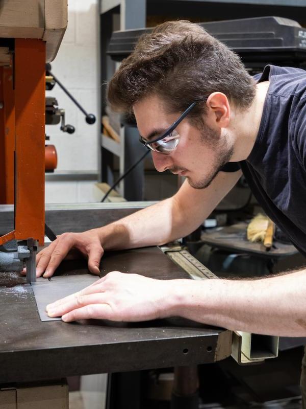 Exchange student working in lab